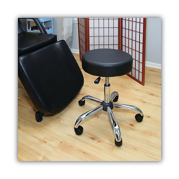 Alera Height Adjustable Lab Stool Backless Up to 275 lb Black Seat Chrome Base ALEUS4716 Staples