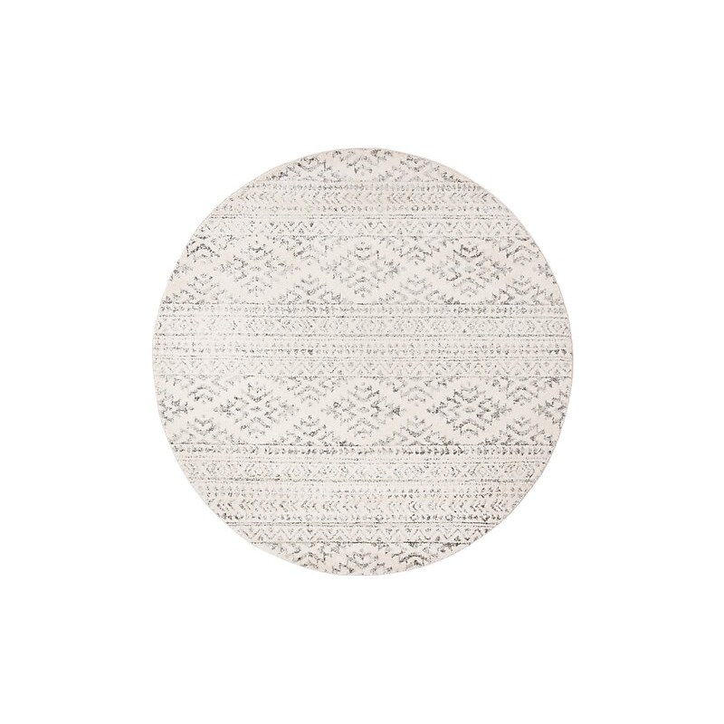 Safavieh Tulum Collection 4' Round Indoor Area Rug, Machine Made, Ivory/Grey (TUL272A-4R) image 1