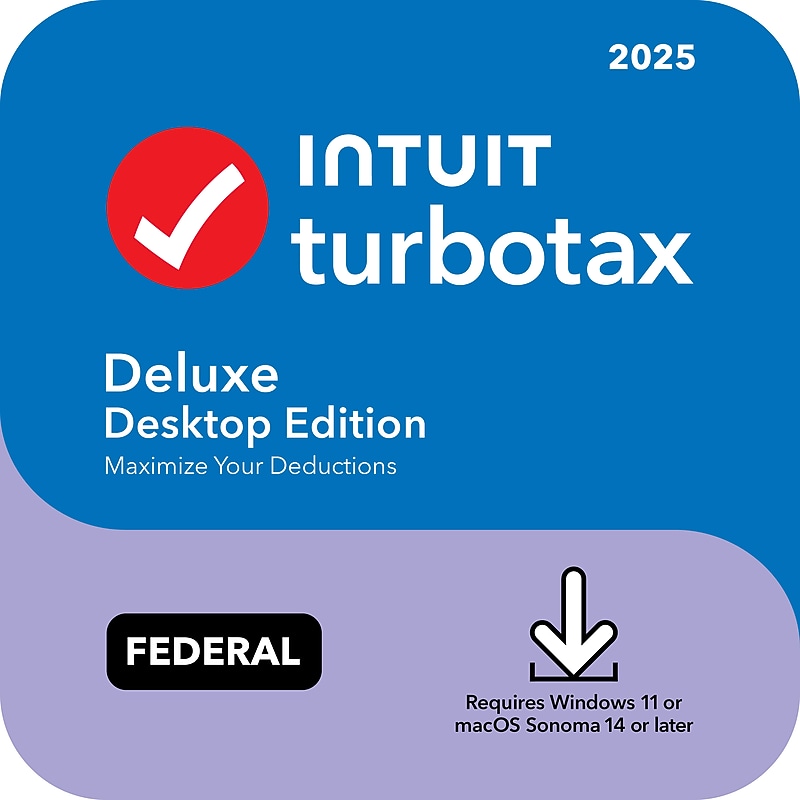 TurboTax Deluxe Desktop Edition 2025, Federal Tax Return for 1 User, Windows & Mac, Download (INT940800V144) image 1