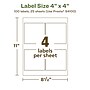 Avery EcoFriendly Laser/Inkjet Square Multipurpose Labels, 4" x 4", White, 100/Pack (94100)~#|#~36DB1EE9-DCC6-462E-B18A68407E437079_sc7