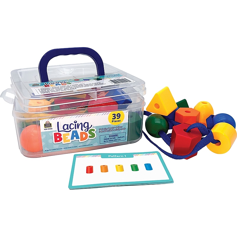 Teacher Created Resources Lacing Beads, Multicolored, 39 Pieces/Set (TCR21033) image 1
