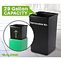 Alpine Industries Steel Recycling and Trash Can with Square and Circle Lid, 29 Gallon, Multicolor, 3/Pack (ALP4450-BLK-KIT35)~#|#~36E25822-4A43-4A0F-B3374B4480704A3B_sc7