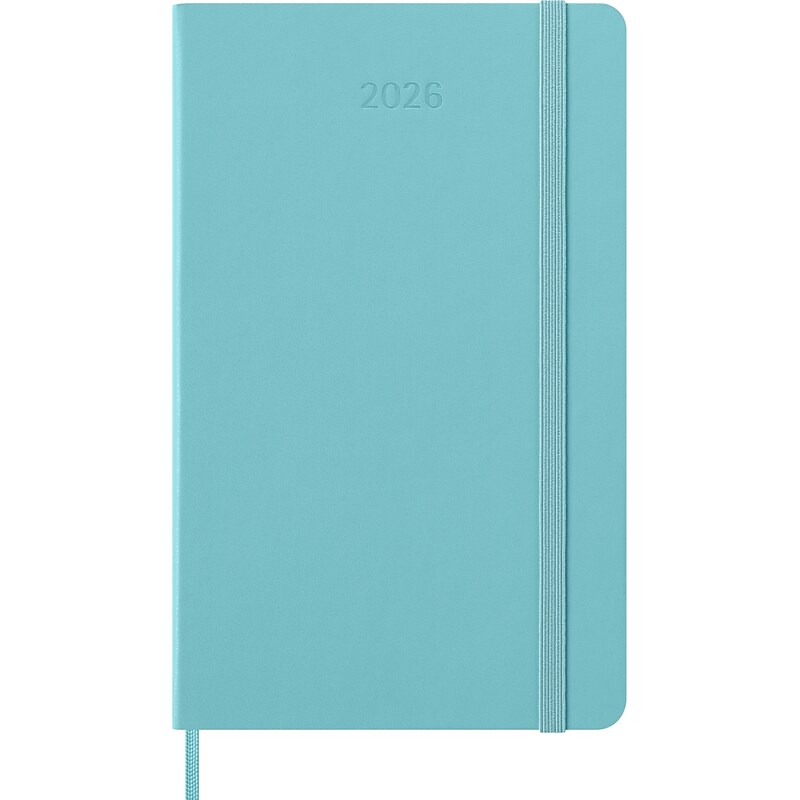 2026 Moleskine 5" x 8.25" Calendar Year Weekly Student Planner, Faux Leather Cover, Aquamarine Blue (276409) image 1