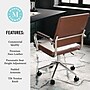 Martha Stewart Piper Faux Leather Swivel Executive Chair, Saddle Brown/Polished Nickel (CH2209212BR)~#|#~36F2C9E1-66D7-4F3D-A2D2EEB14DE4321C_sc7