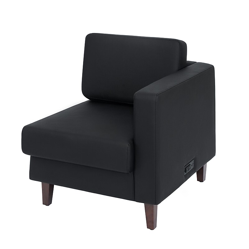 Flash Furniture Hercules Artemis LeatherSoft Right Arm Reception Chair, Black (ZB8921CRABLK) image 1