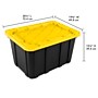 Sterilite 108 Quart Industrial Garage Tote with Snap-on Lid, Plastic, Yellow/Black, 6/Carton (50659Y06CT)~#|#~370EF042-A540-4AEA-8CDB97B3131CAE59_sc7