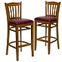 Flash Furniture HERCULES Traditional Wood Vertical Slat Back Barstool, Cherry/Burgundy, 2-Pieces/Pack (2XUW08BVRTCHBGV)~#|#~37146235-92C2-401D-ADC3D176F8EC64D0_sc7