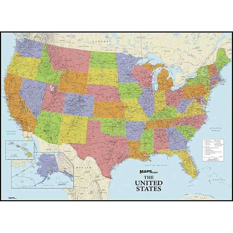 RoomMates US Map Contemporary Wall Decal, Geography (RMK4493GM) image 1