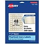 Avery Laser/Inkjet Square Pearlized Labels, 1" x 1", Ivory, 2400 Labels/Box (94103)~#|#~371D1081-F3BE-43B9-86BF443848421BF6_sc7