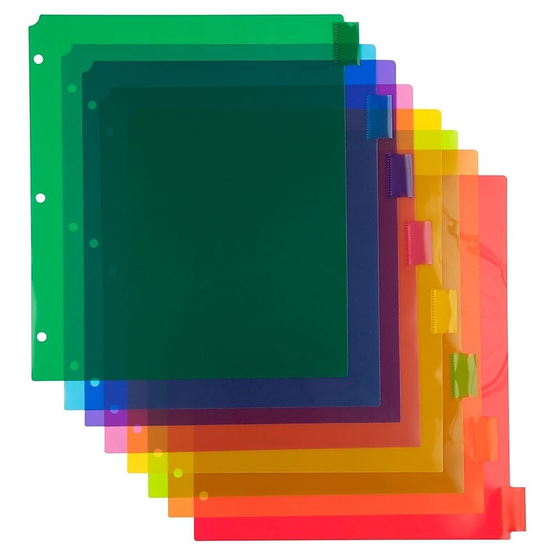 JAM Paper Poly Dividers, 8-Tab, Assorted Colors, 6 Packs (375032922A) image 1