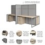Bush Business Furniture Easy Office 66"H x 119"W 4 Person Back to Back Cubicle Panel Workstation, Natural Elm (EODH66SNE-03K)~#|#~3721199D-8CFB-43AC-B50AFAB8D741BEA7_sc7