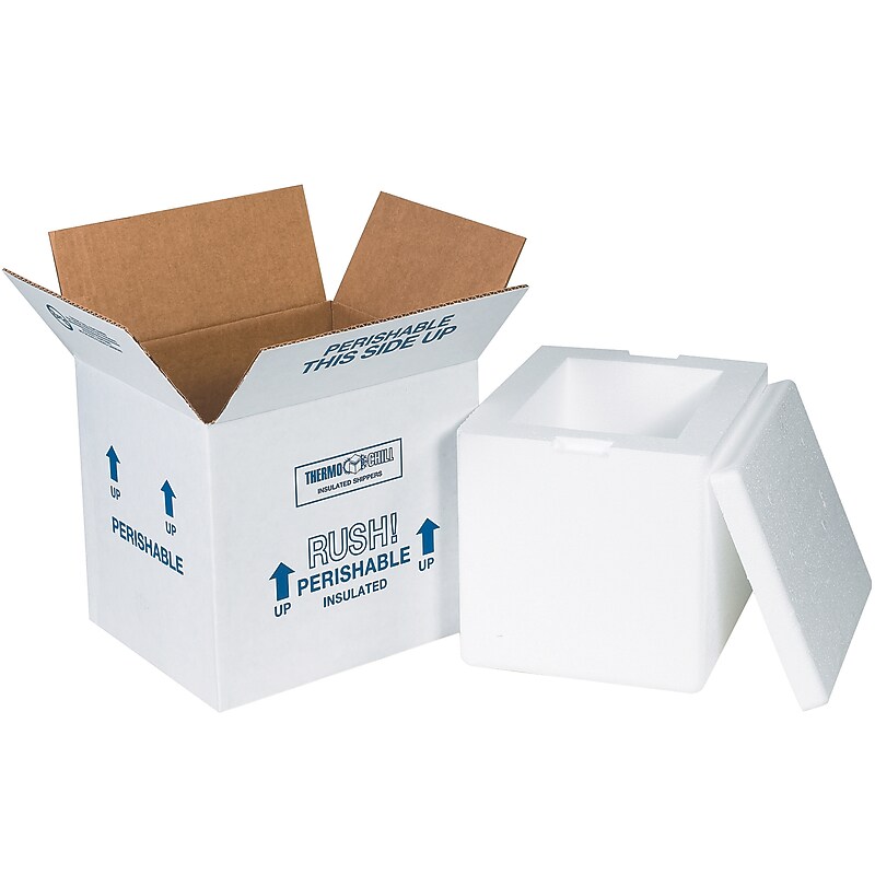 8" x 6" x 7" Insulated Shipper Box, White (207C) image 1