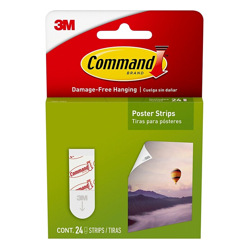Command Poster Strips Value Pack, White, 12 Strips (17024ES) image 1