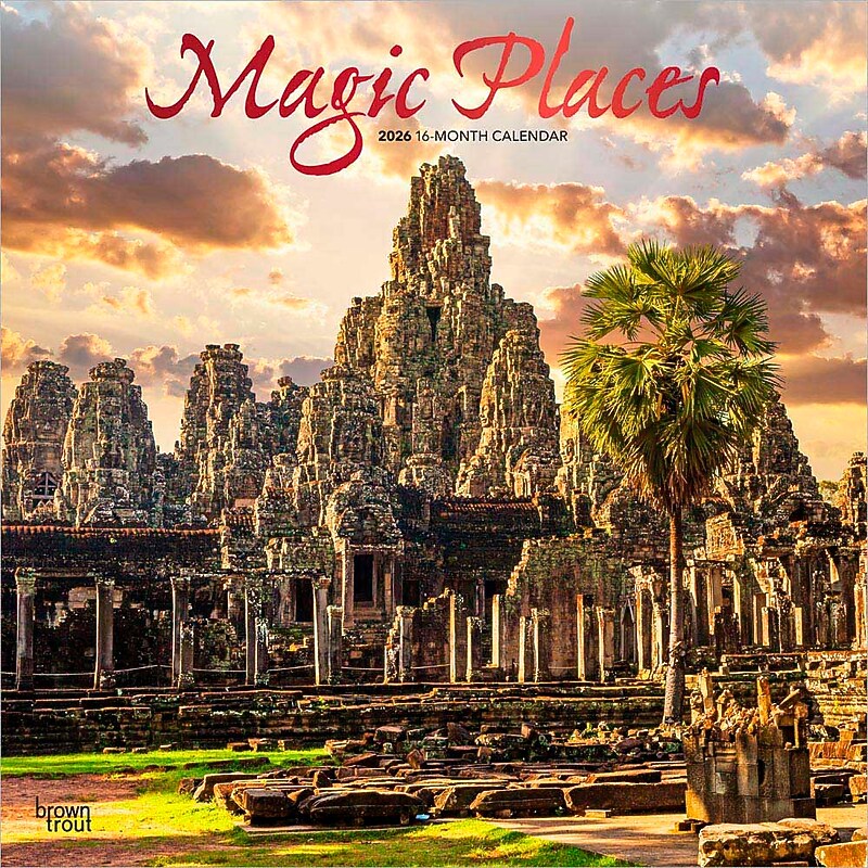 2026 BrownTrout Magic Places 12" x 12" Monthly Wall Calendar (9798330704439) image 1