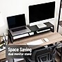 Mind Reader 2-Tier MDF Double Monitor Stand, Dual Screen Riser with Storage Shelf, Up to 88 lbs., Black (DBMONMDF-BLK)~#|#~372C15BF-19E2-4947-A1E04923E25EAE7F_sc7