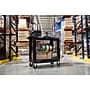 Luxor WORKLOAD 2-Shelf Industrial Utility Cart with Ladder Holder, Black (EC21-NDUST-B)~#|#~372D7C8C-B50E-43F4-96669AC9BEAC4C3C_sc7