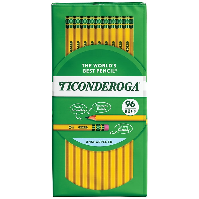 Ticonderoga The World's Best Pencil Wooden Pencil, 2.2mm, #2 Soft