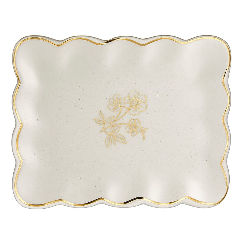 Martha Stewart Desk Tray, Ivory/Gold (MS112P) image 1