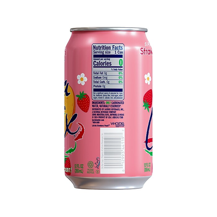 Lacroix Strawberry Peach Flavored Sparkling Seltzer Water, 12 fl