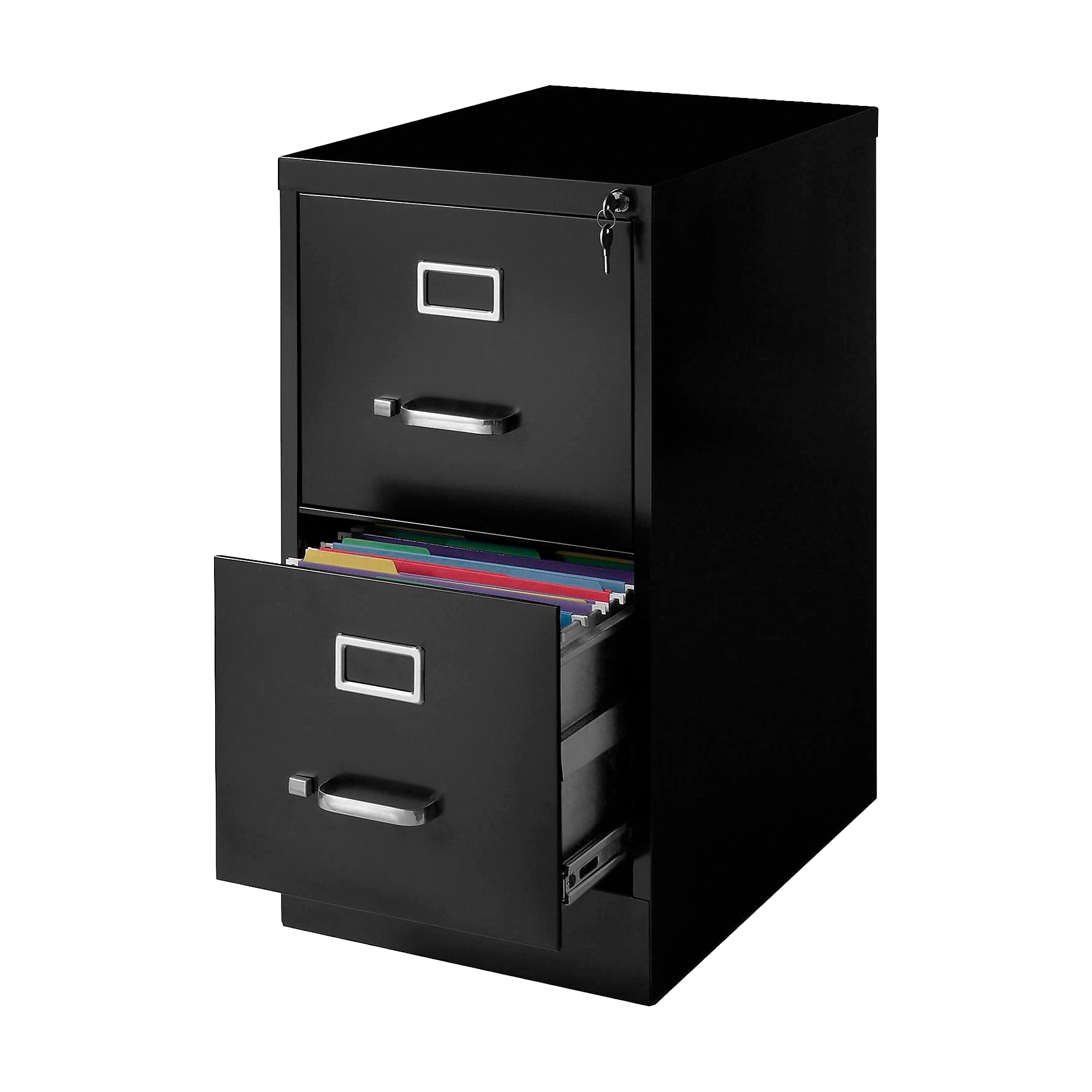 STAPLES 2-Drawer Vertical File Cabinet, Letter Size Documents, Lockable, 24.4″ D x 14.9″ W x 27.95″ H, Black Sansujyuku sansujyuku.com