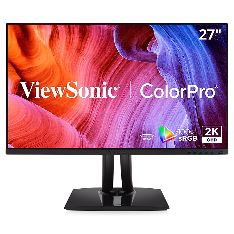 ViewSonic ColorPro 27" QHD 120Hz LCD Monitor, Built-In Speaker, Adjustable, Universal Docking Station, Black (VP2756A-2K) image 1