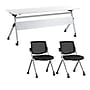 Bush Business Furniture Envision 72"W Foldable Training Room Table with 2 Chairs, White (NVS008WH)~#|#~374AEA4D-9D52-4D54-897EB1503A48A245_sc7