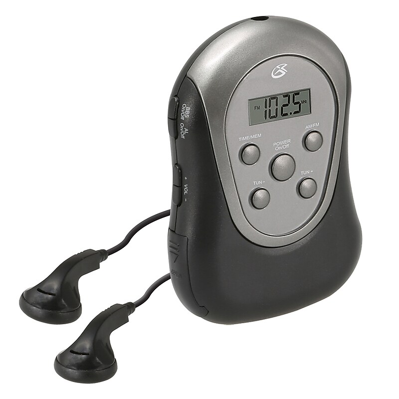 GPX R300 Portable AM/FM Armband Clock Radio, Silver/Black (GPXR300) image 1