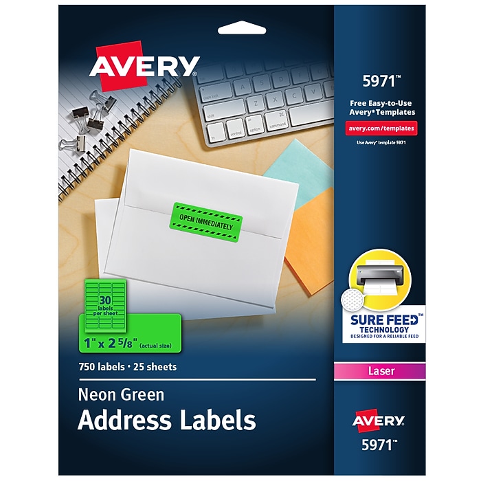 Avery Sure Feed Laser Address Labels, 1