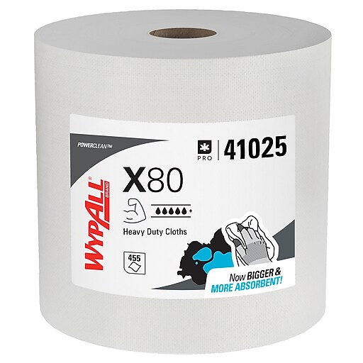 WypAll PowerClean X80 Fabric Cleaning Wipers, 12.4