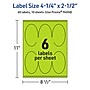 Avery Printable Oval Multipurpose Labels, 4.25" x 2.5", Bright Green, 60/Pack (94058)~#|#~37687825-1D7F-49CB-AD3B709919B3E8A6_sc7