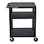 Luxor TUFFY 3-Shelf Multi-Purpose Utility Cart with Electric Power, Black (WT34E)~#|#~37696425-67BE-42F3-930E3DD2E79936E6_sc7