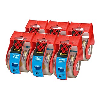 Scotch® Heavy Duty Shipping Packing Tape with Dispenser, 1.88" x 22 yds., Clear, 6 Rolls (142-6)