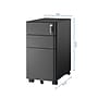 Mount-It! 3-Drawer Mobile File Cabinet, Letter/Legal Size, Lockable, 23.35"H x 11.81"W x 19.69"D, Black (MI-944B)~#|#~377020B6-8598-42A9-81D5B6DDF1C33206_sc7
