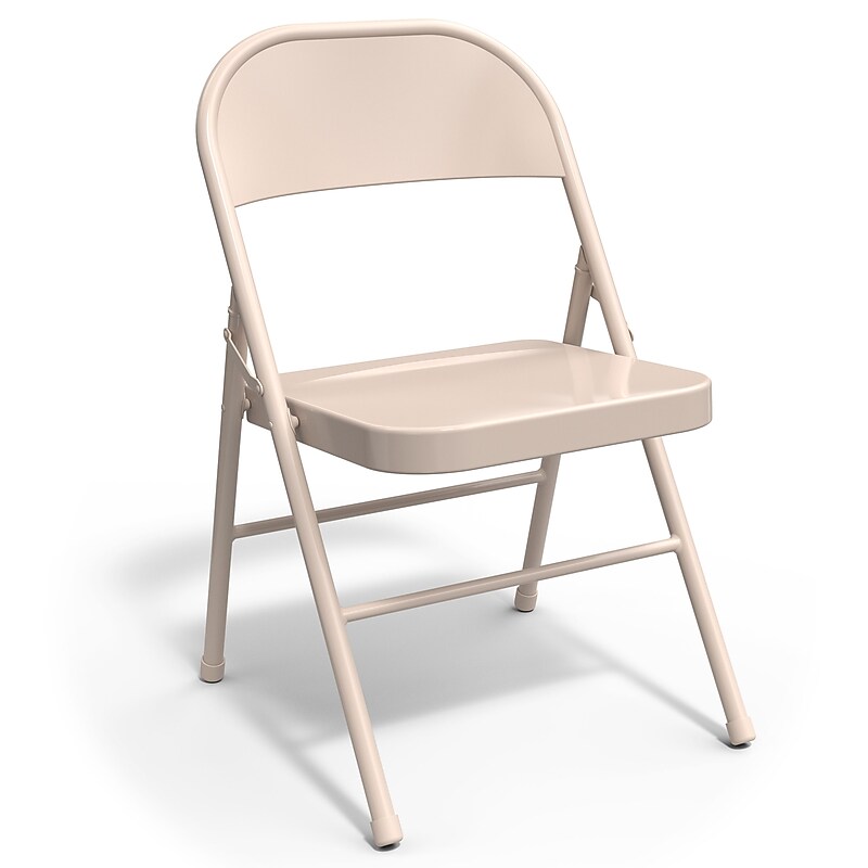 Staples® Metal Office Stacking & Folding Chair, Taupe, 4/Pack (51503) image 1