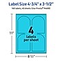 Avery Printable Decorative Edge Multipurpose Labels, 4.75" x 3.5", Bright Blue, 160/Pack (94600)~#|#~37739548-0AB0-425C-A3C73E5079EC0850_sc7