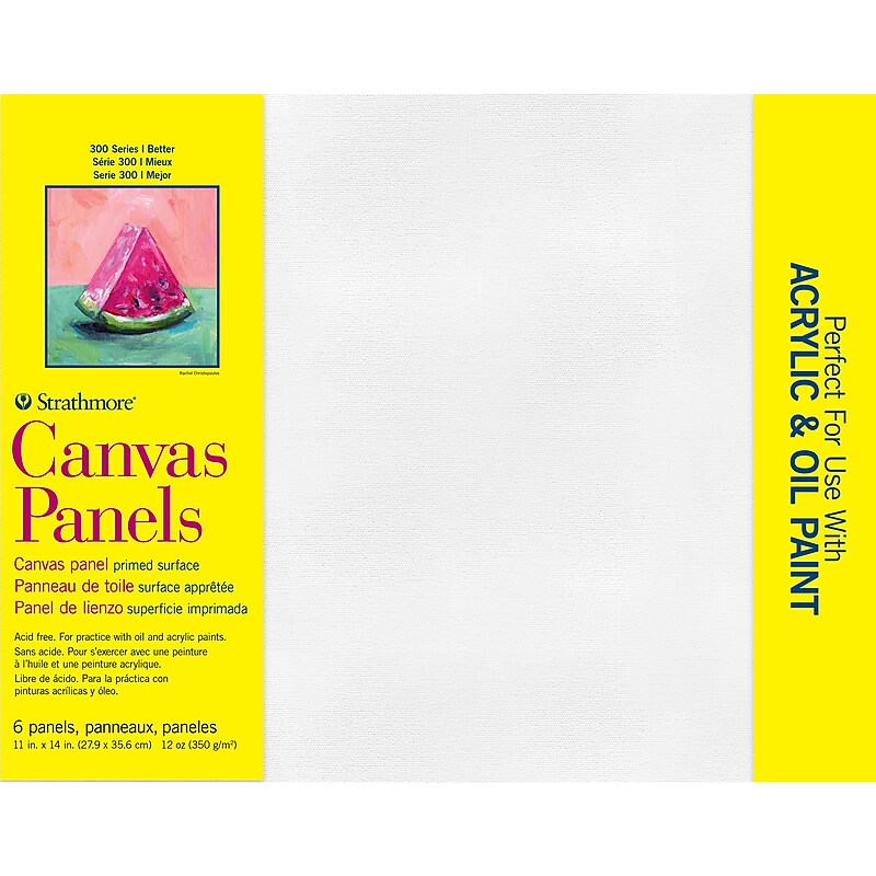 Strathmore 300 Series Primed White Canvas Panel, 11" x 14", (STTP31111) image 1