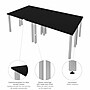 Bestar Universel 48"W Laminated Wood Workstation Desk, Black/White (65900-000018)~#|#~378CC933-B088-41FA-9A0D001B0D49FF9C_sc7