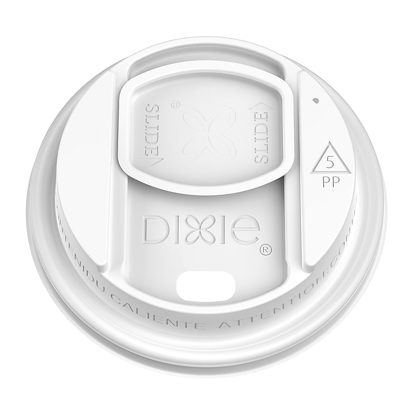 Dixie Reclosable Polypropylene Hot Cup Lid, 10/12/16/20 oz. Cup, White, 1000/Carton (DSL9542) image 1