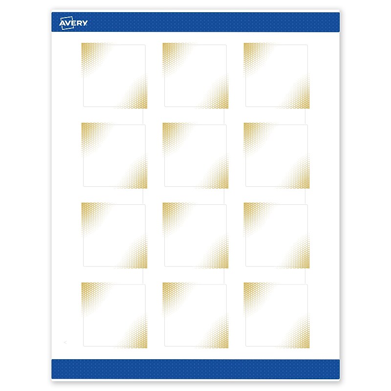 Avery Laser/Inkjet Square Multipurpose Labels, 2" x 2", White, 120/Pack (S00EWA) image 1