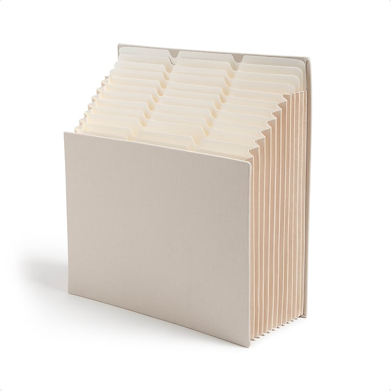 Smead Stadium 50% Recycled Heavy Duty Reinforced Fabric Accordion File, 12 Pocket, Letter, Beige (70226) image 1