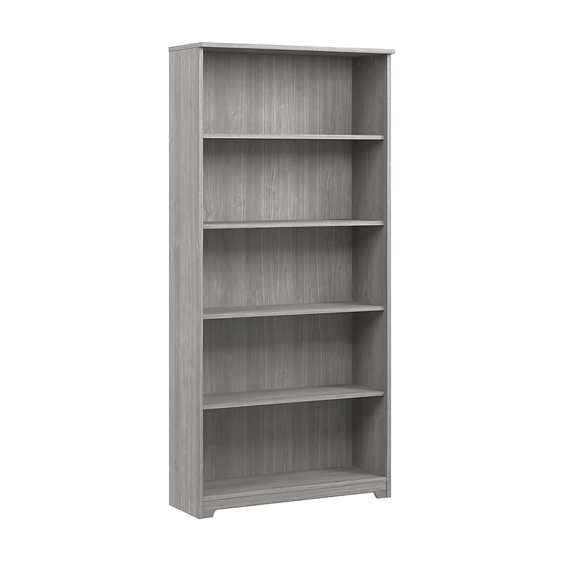 Bush Furniture Cabot Tall 66"H 5-Shelf Bookcase with Adjustable Shelves, Modern Gray (WC31366) image 1