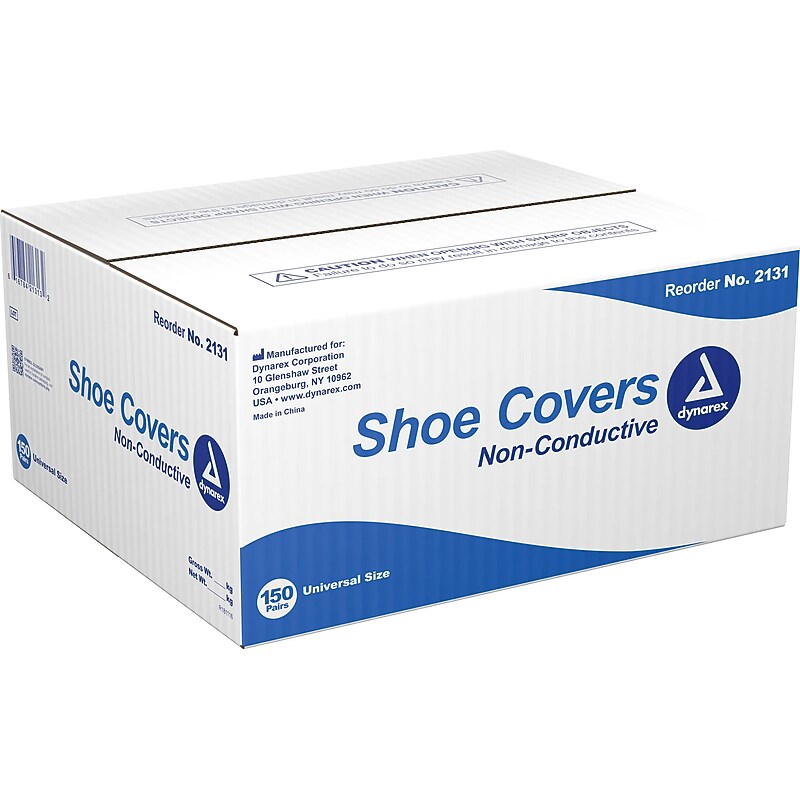 Dynarex Shoe Cover, One Size, Blue, 150 Pairs/Pack (2131) image 1