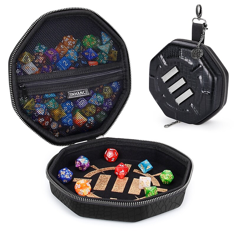 ENHANCE Tabletop Roleplaying Game Dice Tray and Case, Black (ENTTCED200BKWS) image 1