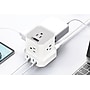 Uncaged Ergonomics Cube 5-Outlet 4-USB Port Surge Protector, 10', White (PC-w-c)~#|#~37A5D729-7746-4B91-B42E3F7CC6953C20_sc7