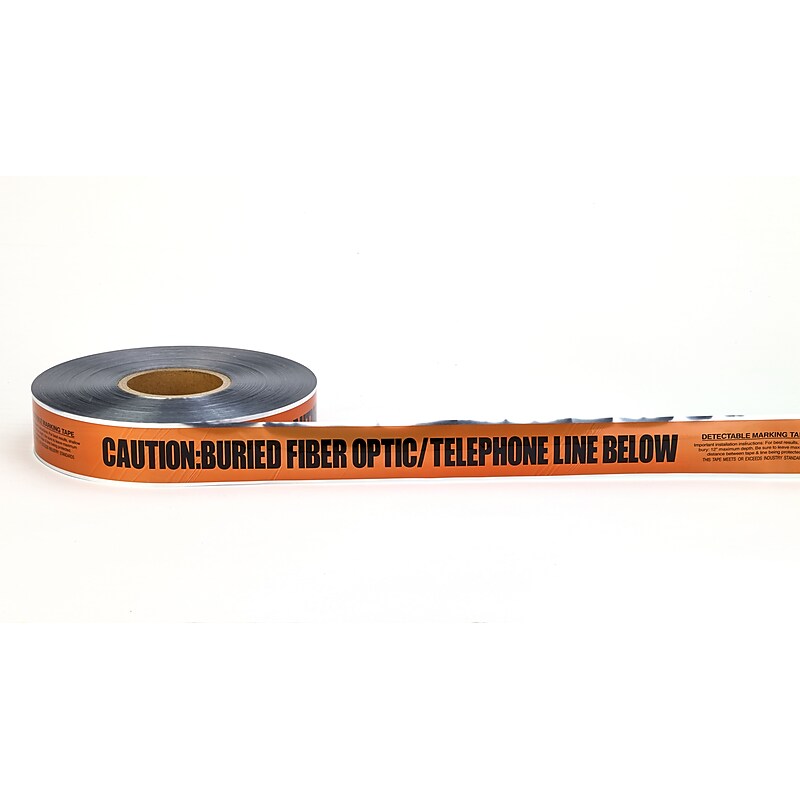 Mutual Industries "Telephone/Fiberoptic" Underground Detectable Tape, 6" x 333.33 yds., Orange (17774-45-6000) image 1