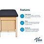 Aristo Wood H-Brace Physician Exam Table with Shelf, 2 Drawer Cabinet, Paper Cutter, Holder, 500lbs. Capacity, Black~#|#~37AA1ED8-864E-4C7F-B91691079983DD89_sc7