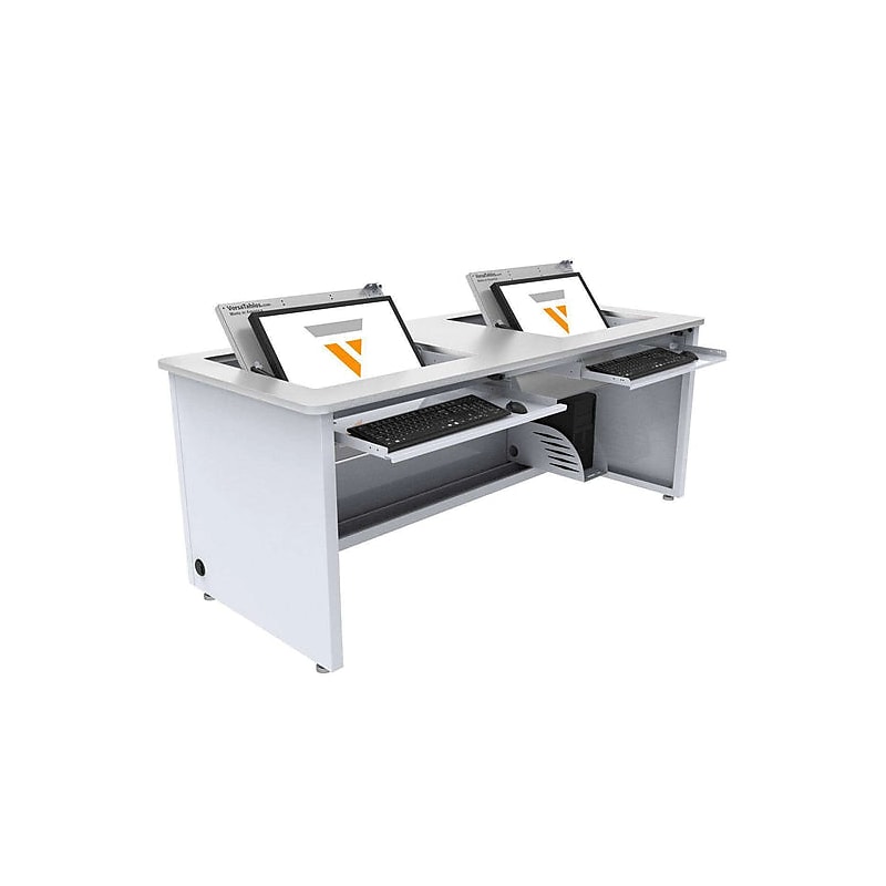 VersaDesk Enclosed Revolution 60"W Computer Desk, White (RSD6024-WW) image 1