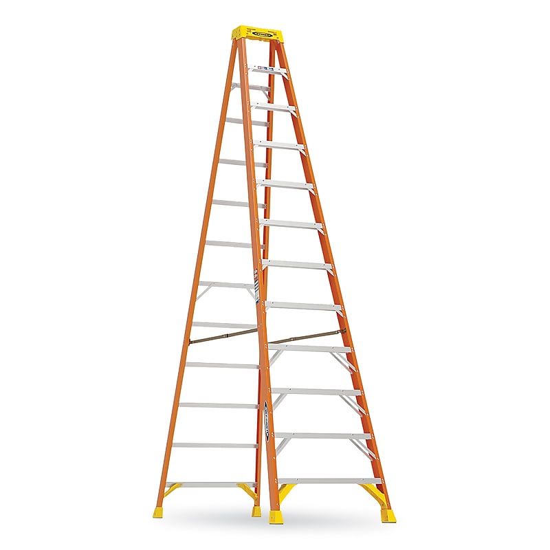 Werner 12' Fiberglass Step Ladder, 300 lbs. Capacity (6212) image 1