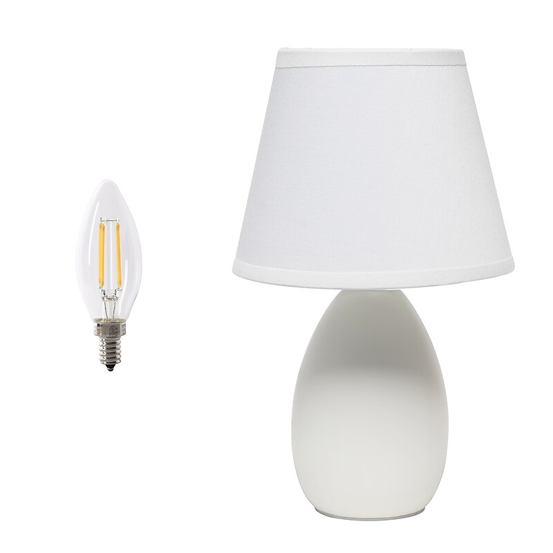 Simple Designs 9.45" LED Table Lamp, Off White (LT2009-OFF-LB) image 1
