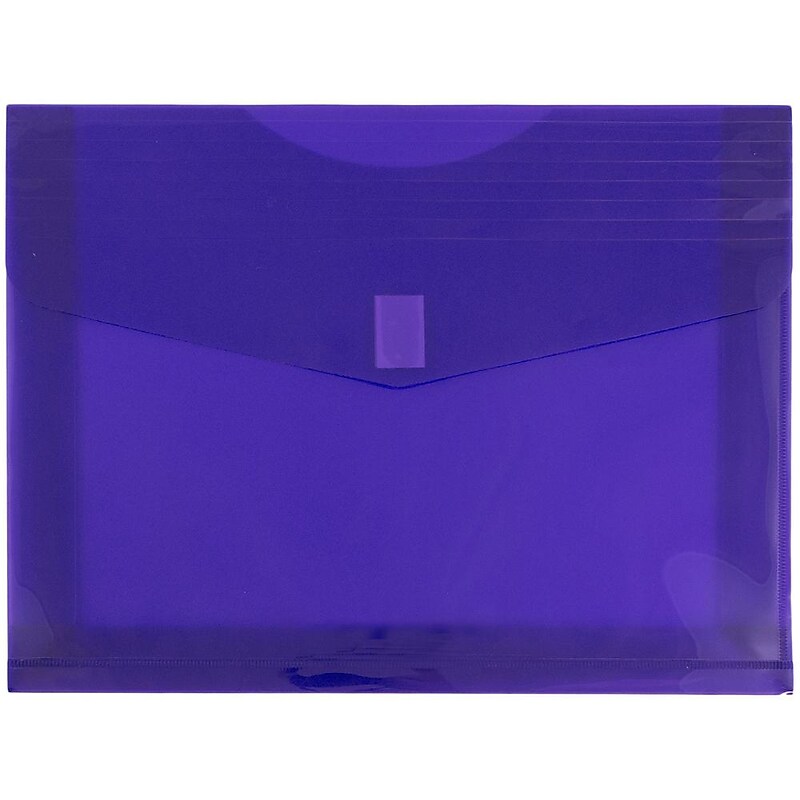 JAM Paper Premium Plastic Document File, 1 Pocket, Letter, Purple, 3/Pack (218V2pux3) image 1